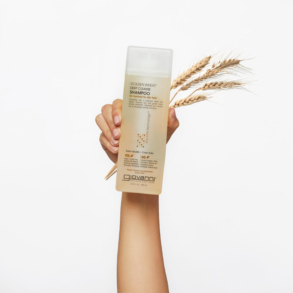 Giovanni Eco Chic Golden Wheat pump dispenser for easy, mess-free application
