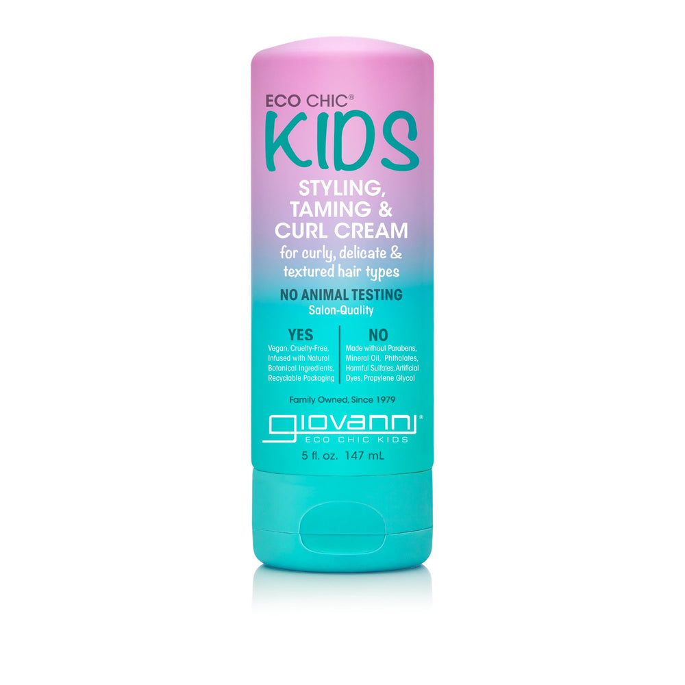 GIOVANNI Eco Chic Kids Curl Cream bottle showing lightweight hold for curls