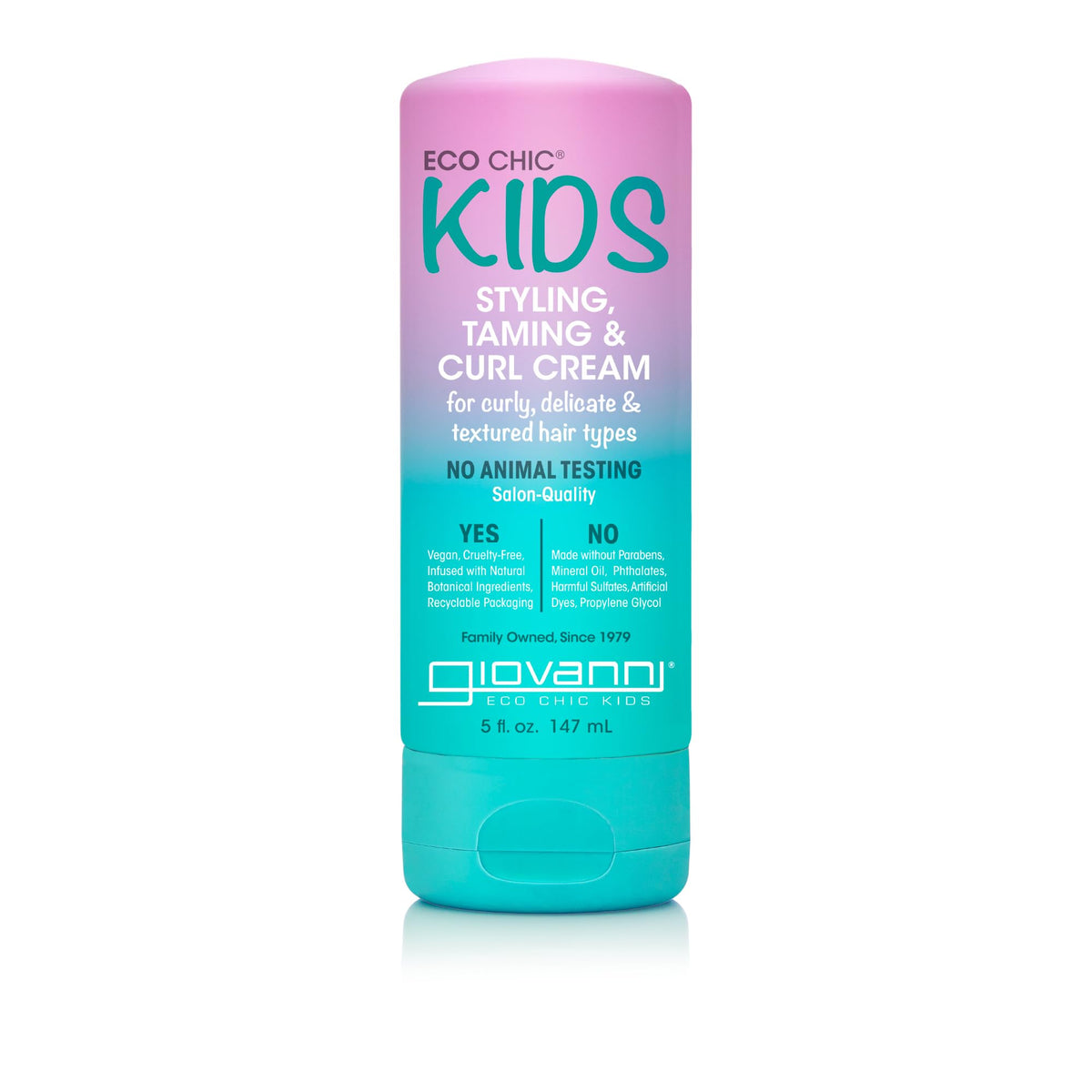 GIOVANNI Eco Chic Kids Curl Cream bottle showing lightweight hold for curls