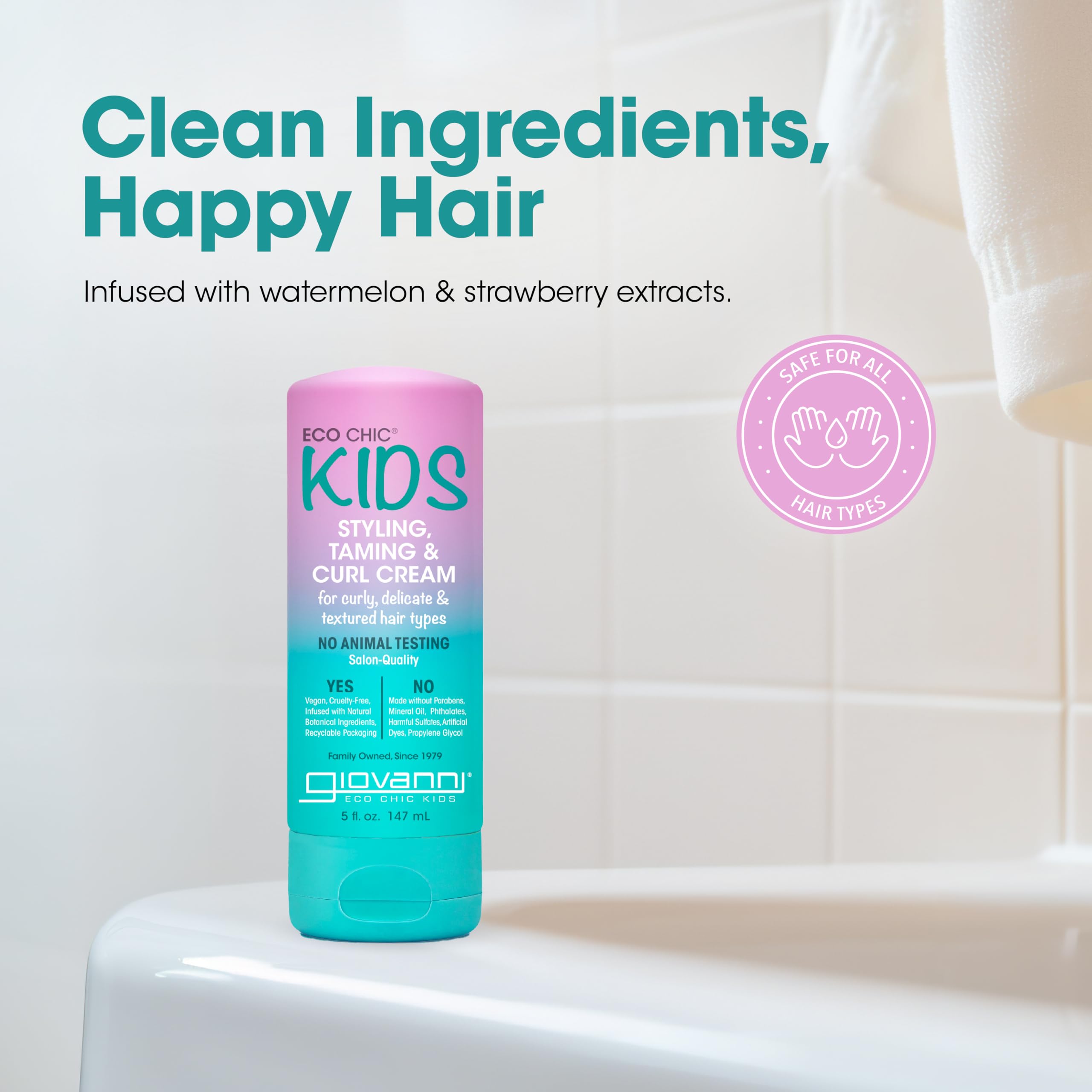 GIOVANNI Eco Chic Kids Curl Cream packaging is recyclable for eco-conscious routines
