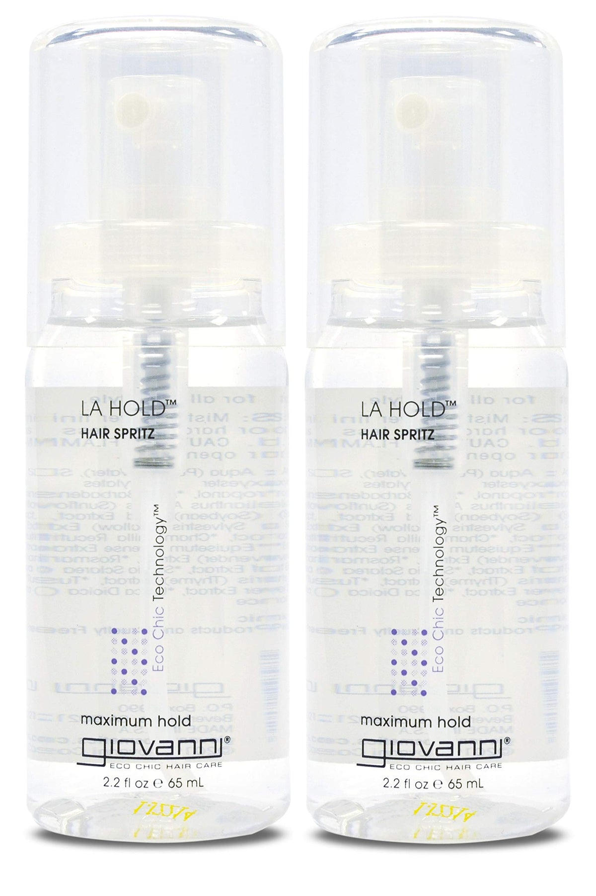 Giovanni L.A. Hold Hair Spray bottle front view for on-the-go styling.