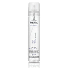 GIOVANNI L.A. Hold Hair Spritz bottle shows maximum hold with a controlled spray