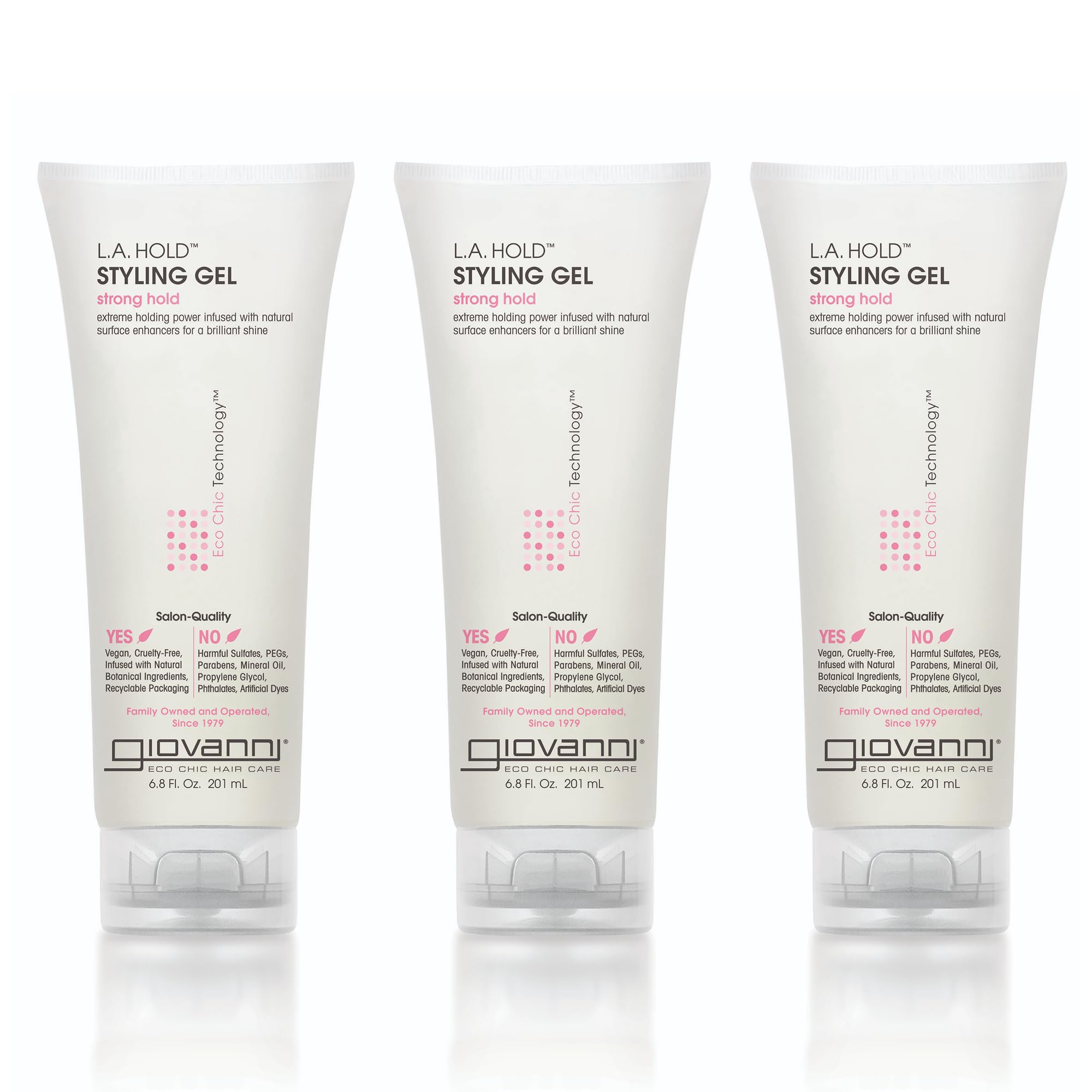 Giovanni LA Hold Gel on curly hair shows versatile texture.