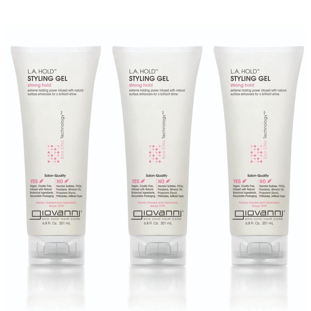 Giovanni LA Hold Gel on curly hair shows versatile texture.