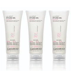 Giovanni LA Hold Gel on curly hair shows versatile texture.