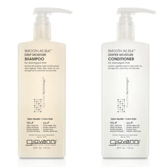 GIOVANNI Smooth as Silk shampoo bottle pour for deep hydration and frizz control