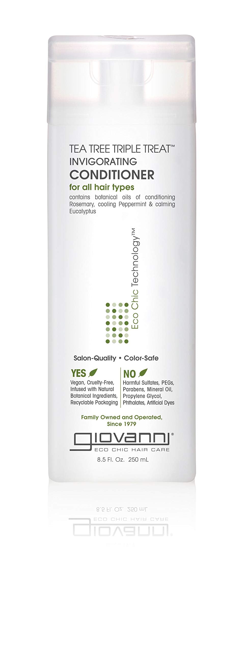 GIOVANNI Tea Tree Triple Treat conditioner bottle showing product design and scent promise
