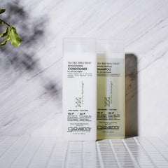 GIOVANNI Tea Tree Triple Treat conditioner recyclable packaging emphasis
