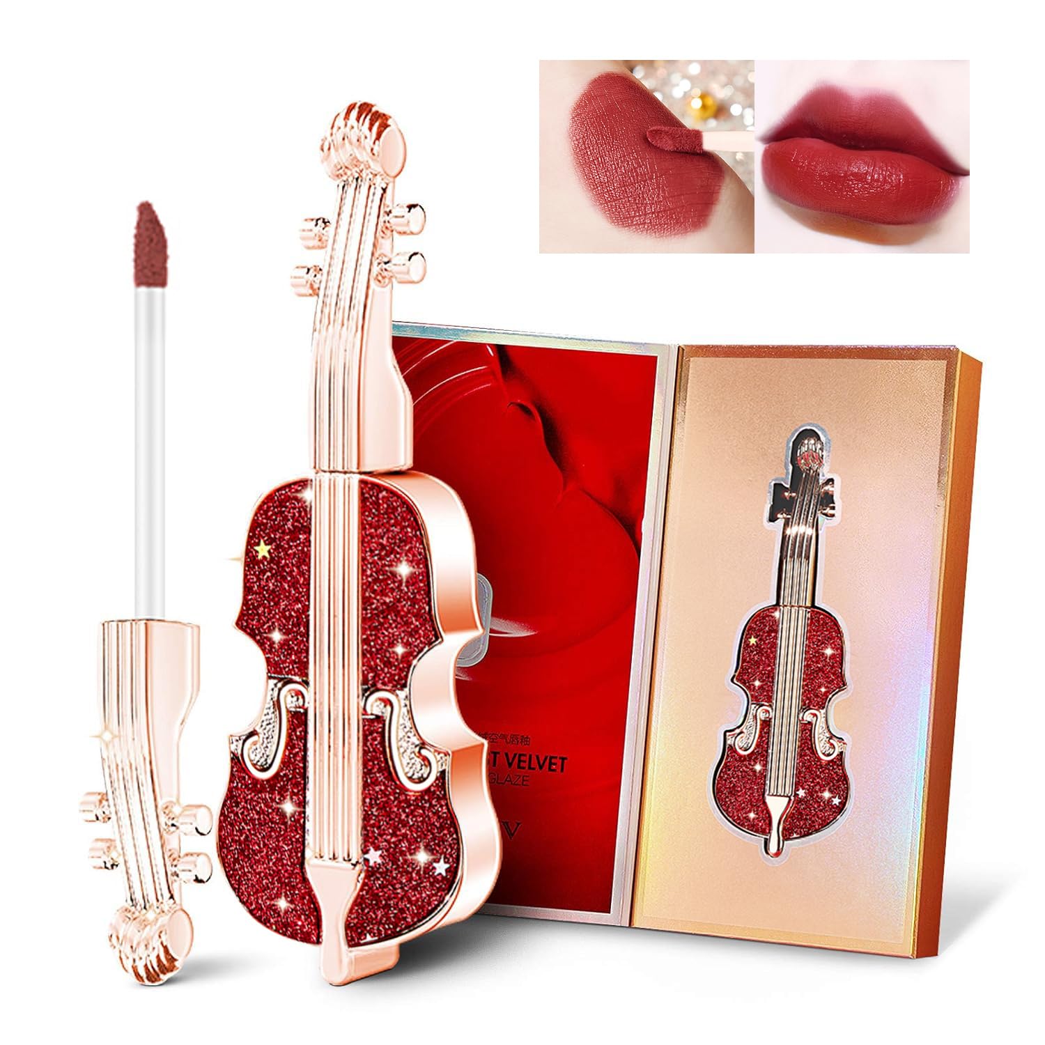 Gireatick velvety-red matte lipstick offers bold color with long wear.
