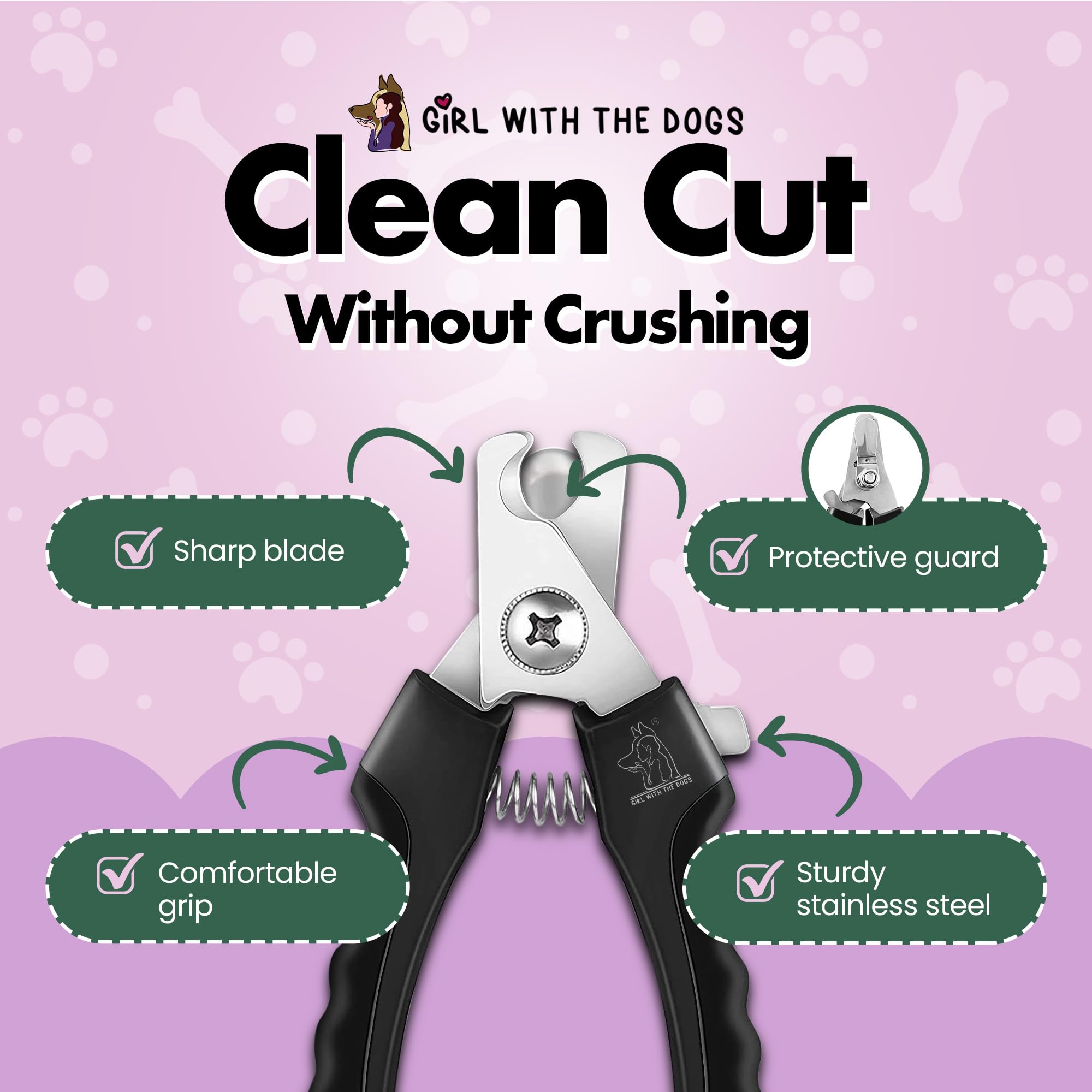 Girl With The Dogs dog nail clippers with ergonomic grip for comfort
