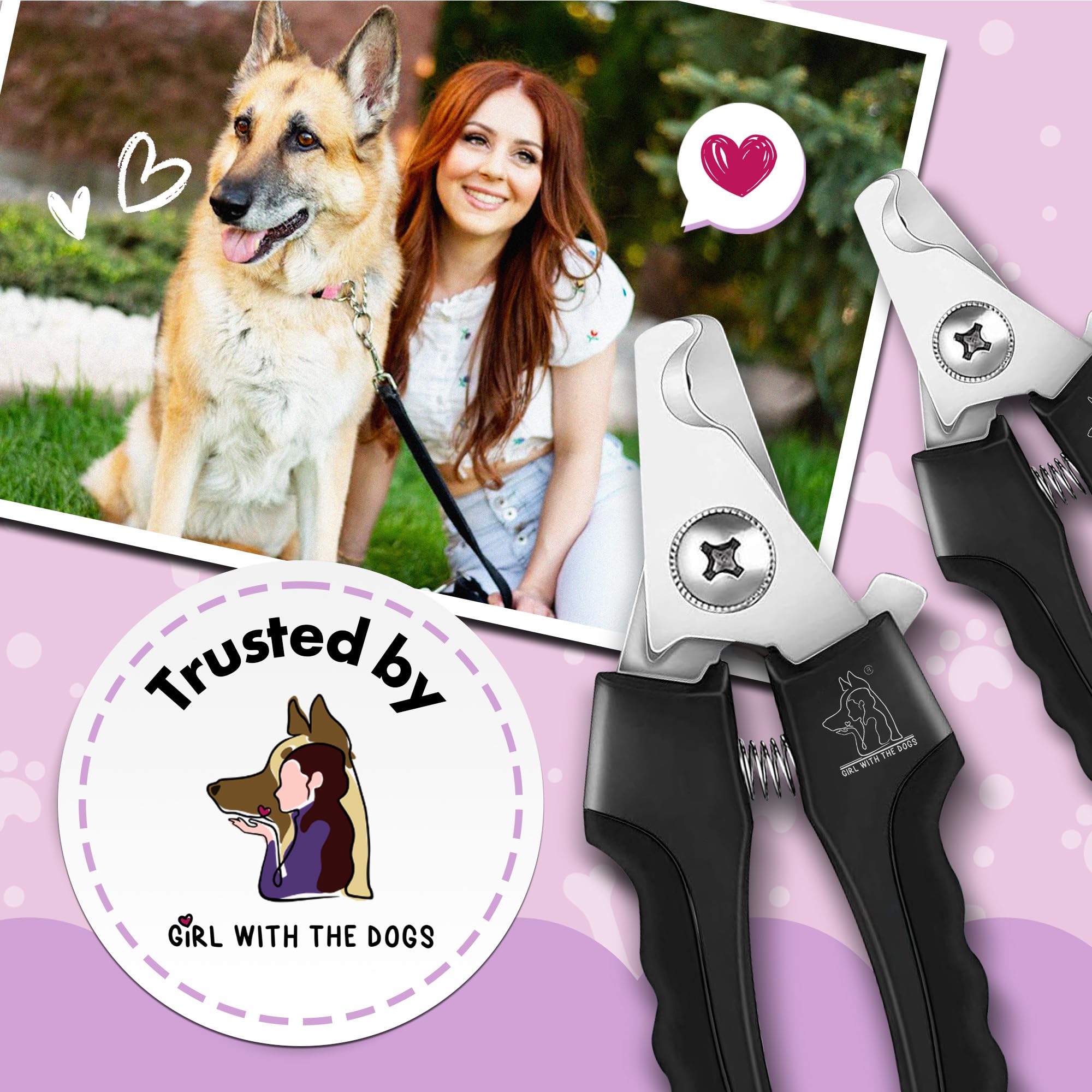 Girl With The Dogs clippers with protective guard for safe overcut prevention