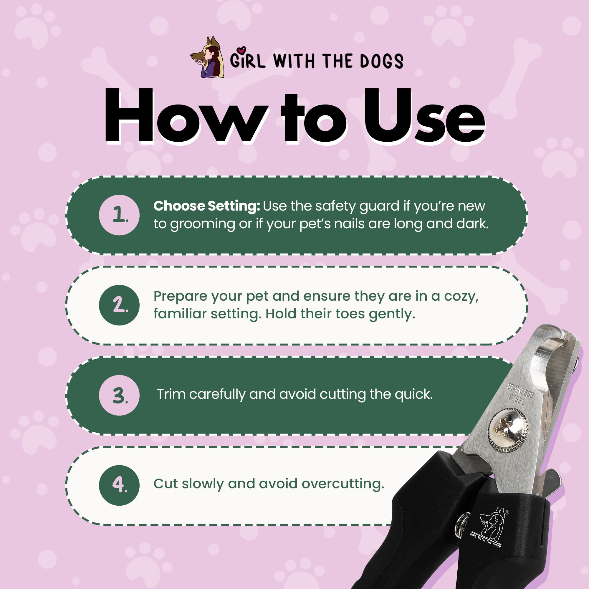 Girl With The Dogs user-friendly pet grooming tool for at-home nails