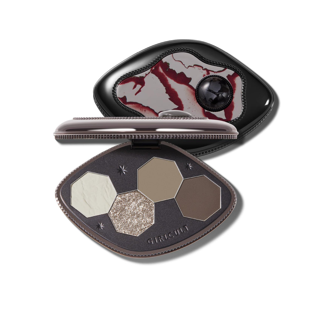 GIRLCULT 4-Color Eyeshadow Palette with compact mirror for precise, on-the-go application.