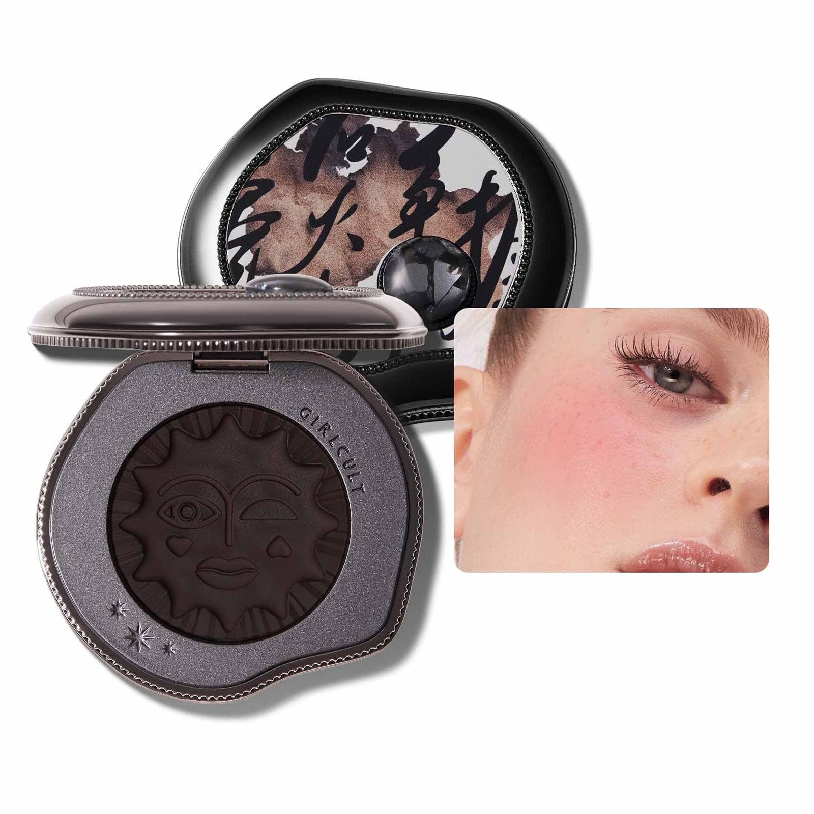 GIRLCULT Cream-to-Powder Blush packaging highlights compact portability for quick touch-ups