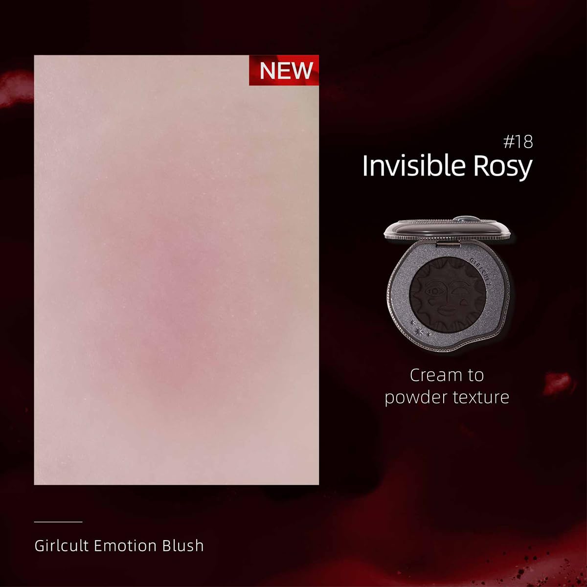 GIRLCULT Cream-to-Powder Blush swirl-application shows seamless blend and natural warmth