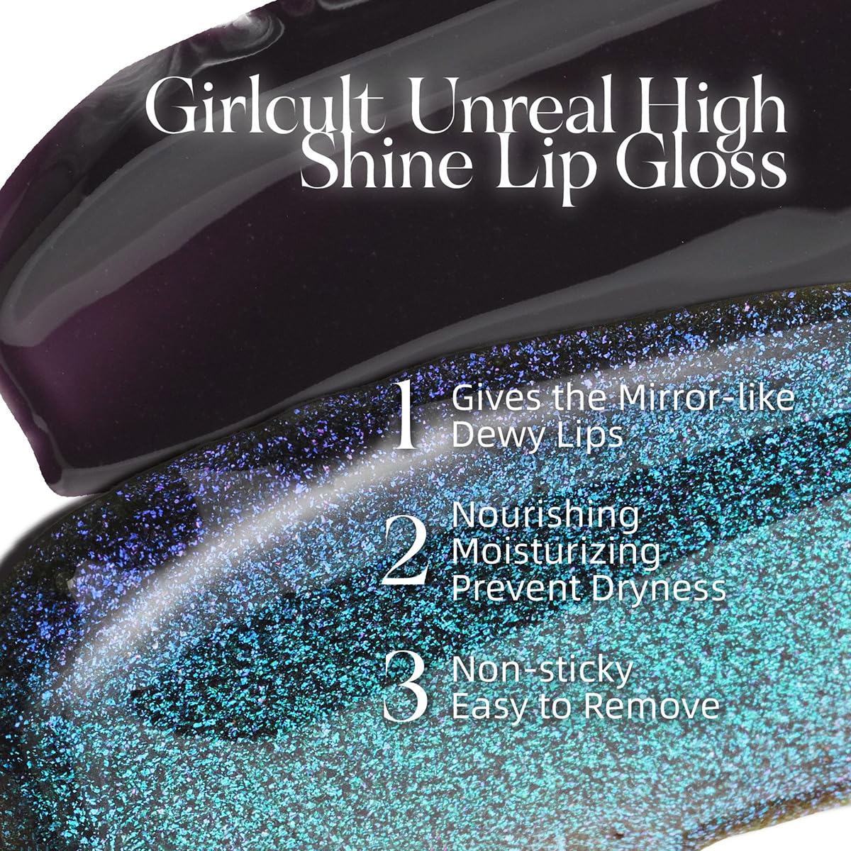 GIRLCULT Glass Shine Lip Gloss application shows smooth, non-sticky glide for all-day comfort.