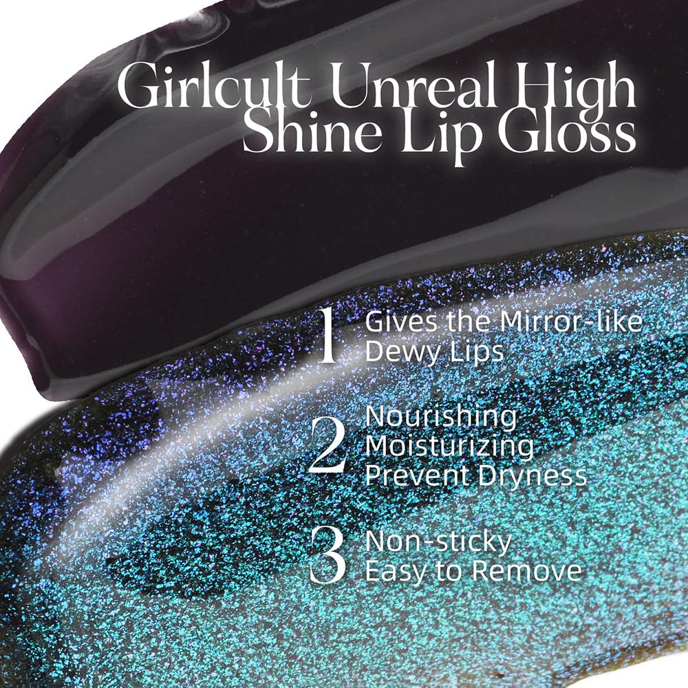 GIRLCULT Glass Shine Lip Gloss application shows smooth, non-sticky glide for all-day comfort.