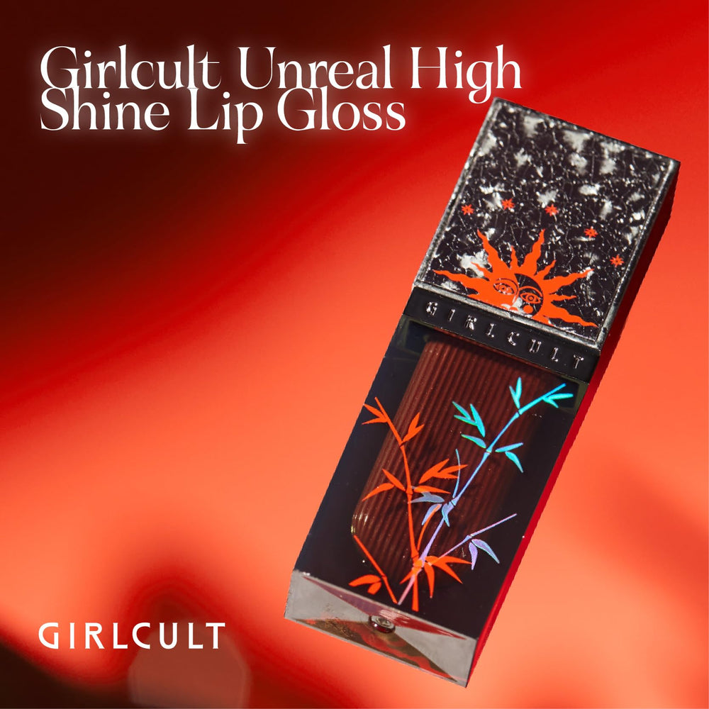 GIRLCULT Glass Shine Lip Gloss dual-texture swatches for versatile looks.