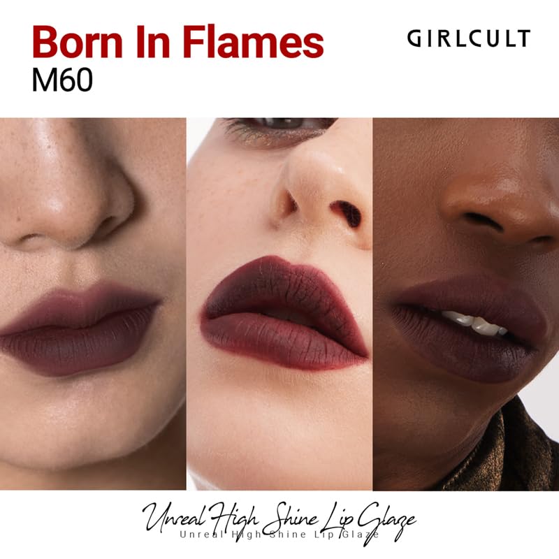 GIRLCULT Matte Lip Stain on lips demonstrates transfer-resistant wear