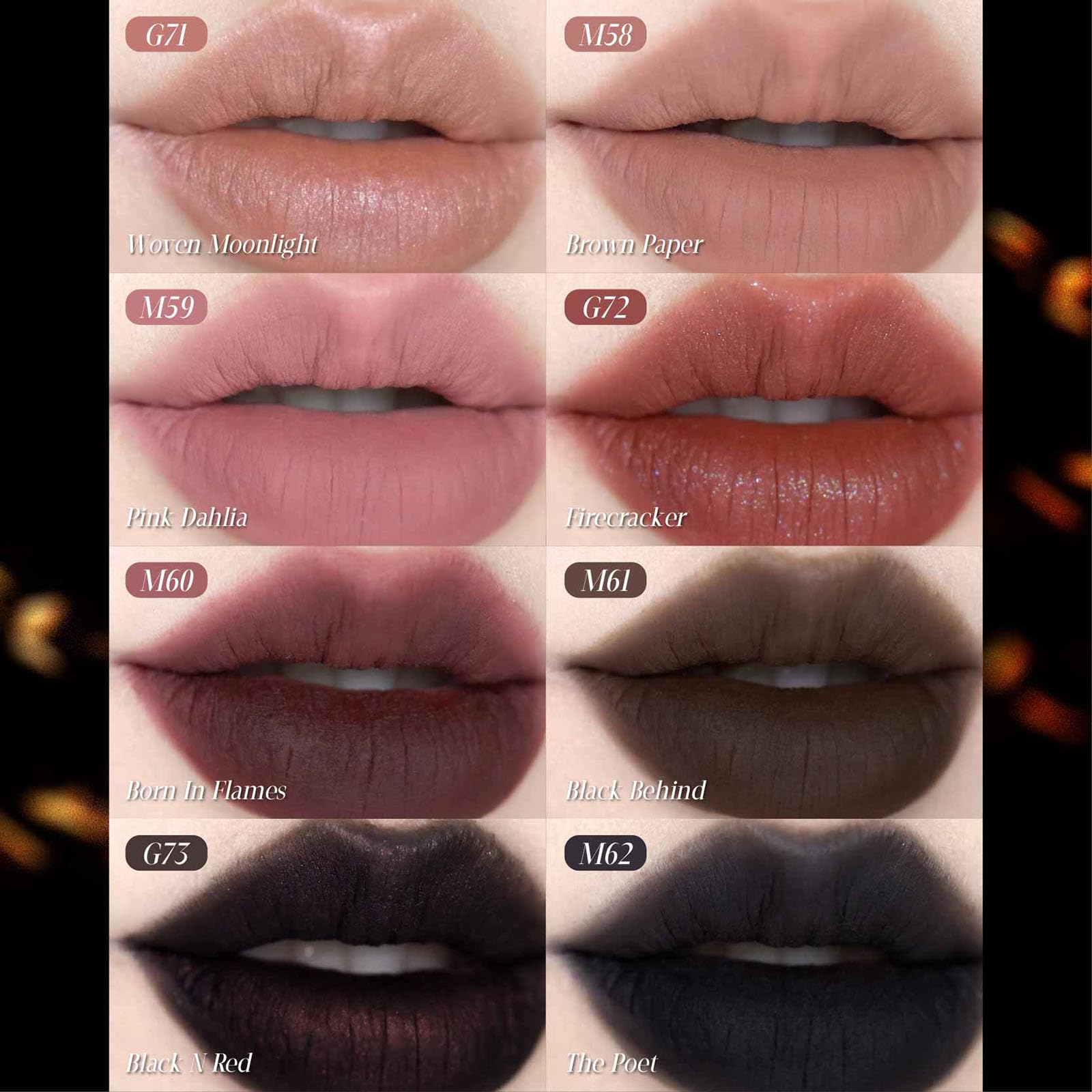 GIRLCULT Matte Lip Stain shades display conveys versatile coverage options