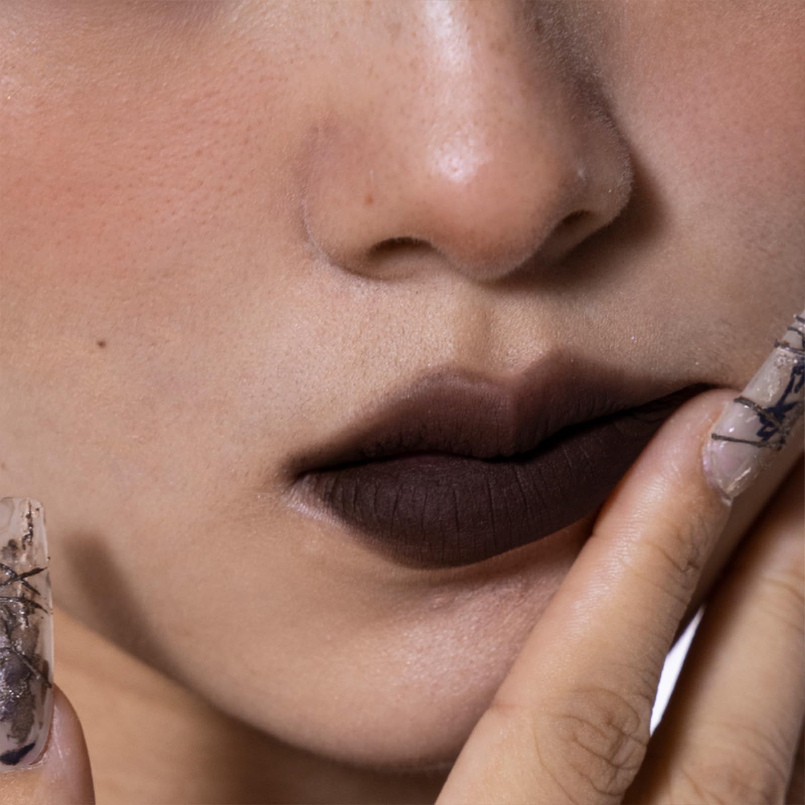 GIRLCULT Matte Lip Stain swatches reveal layered sparkle depth across shades.