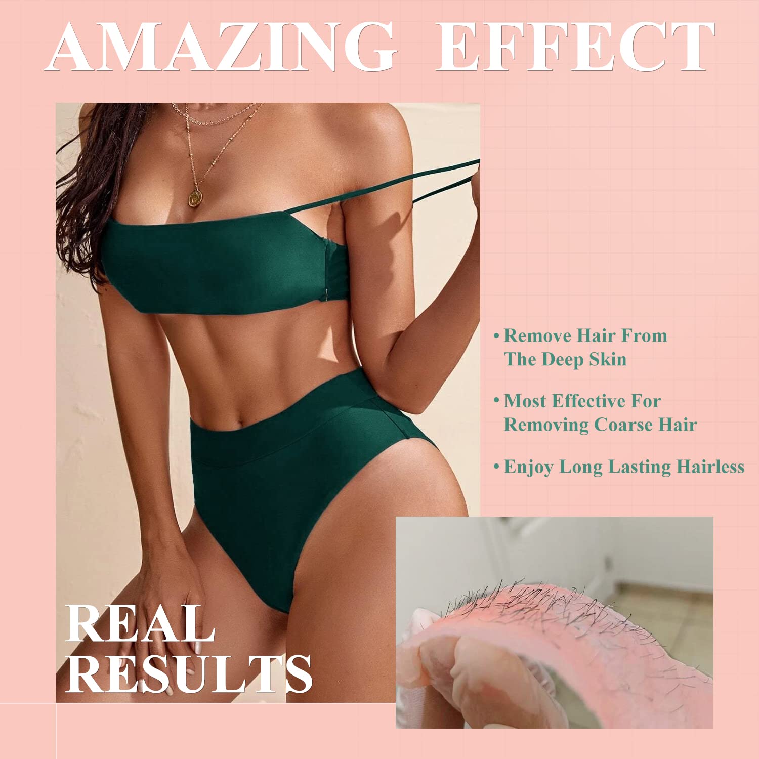 GIRLEARLE bikini area waxing with beads for Brazilian results at home.