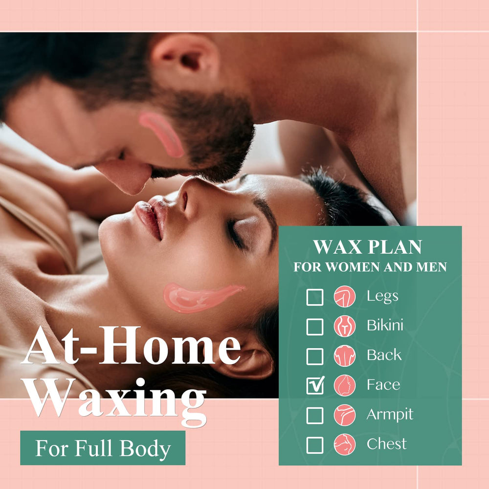GIRLEARLE facial waxing using rose formula for sensitive skin relief.
