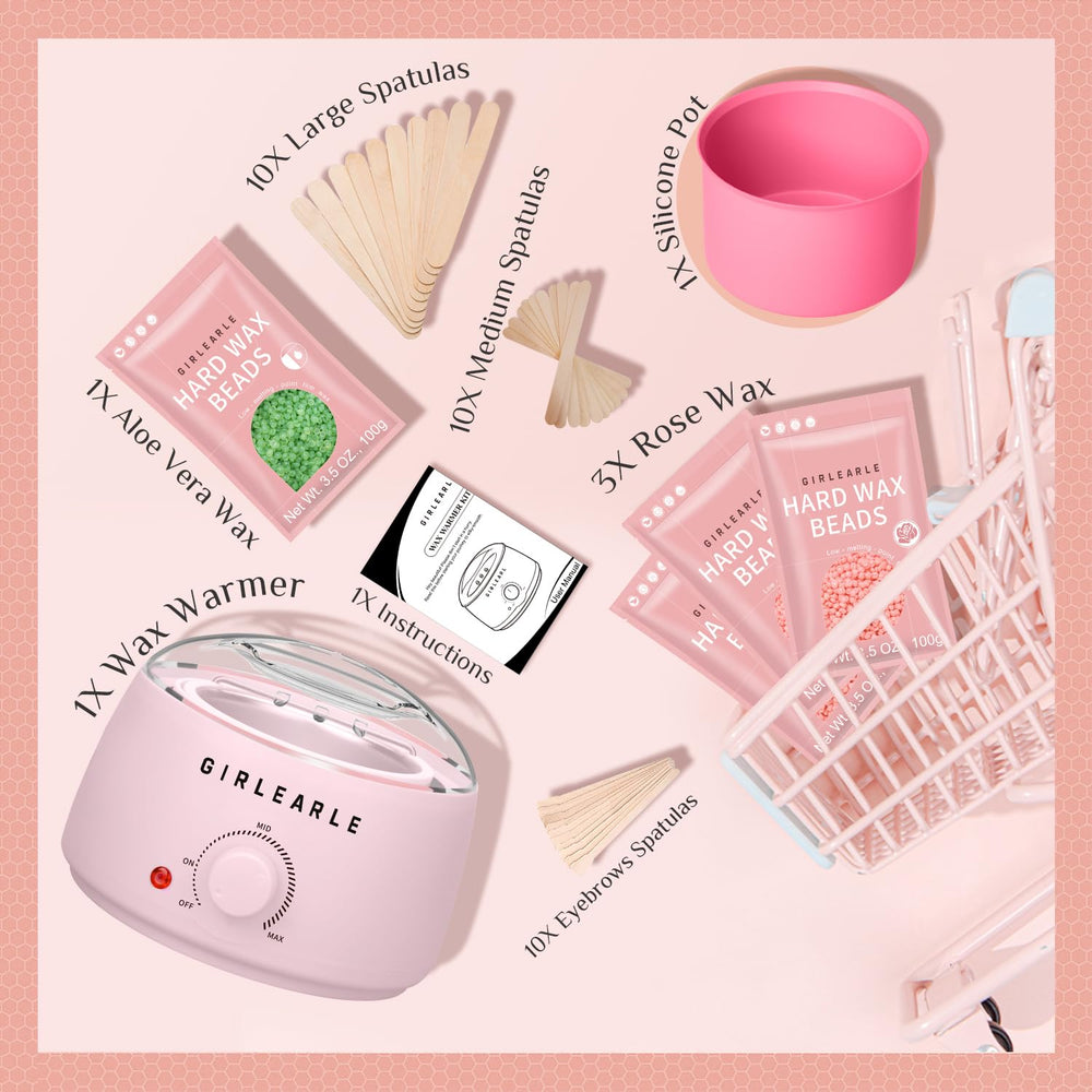 GIRLEARLE full-body waxing setup suitable for arms, legs, and bikini.