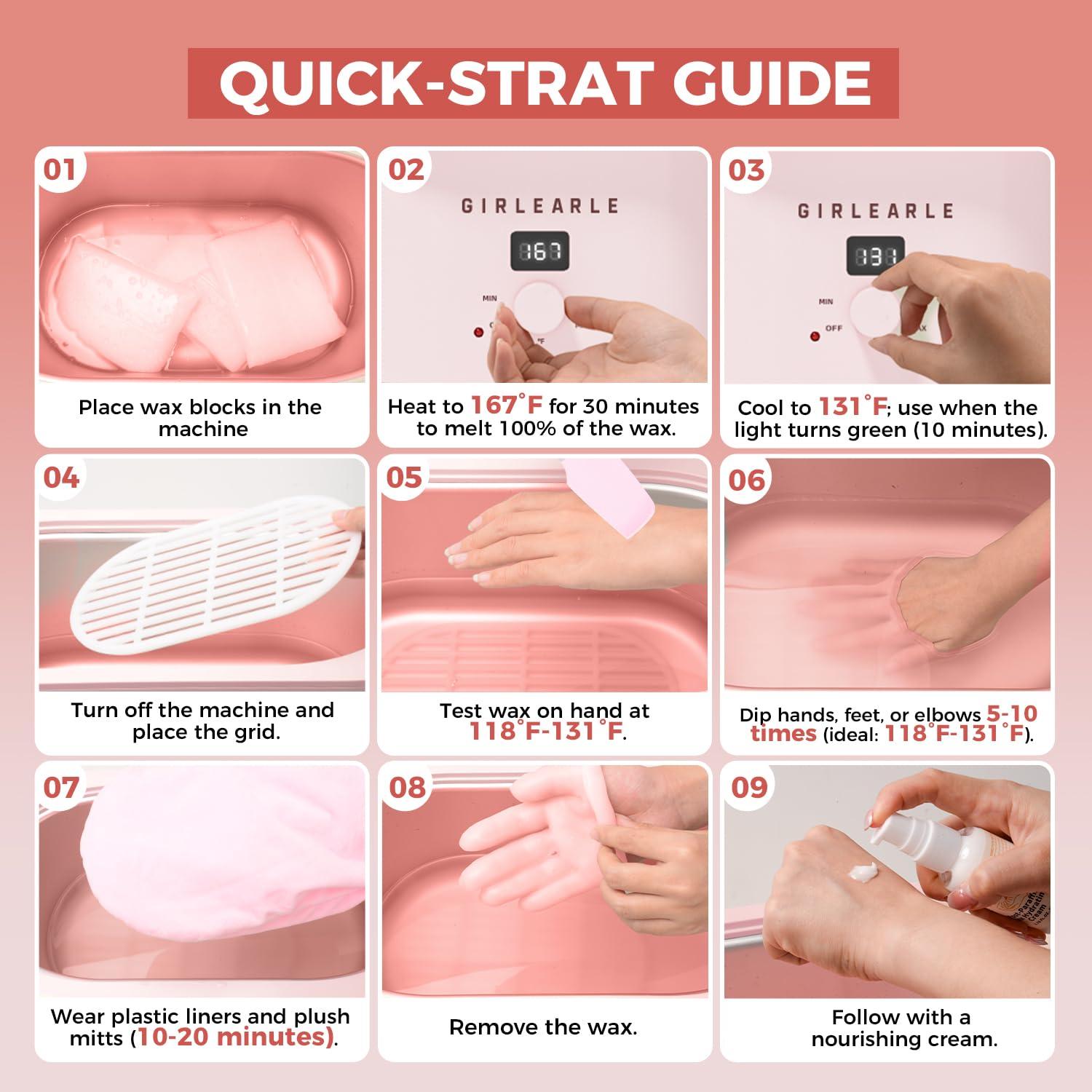 GIRLEARLE no-residue wax peel leaves skin smooth.