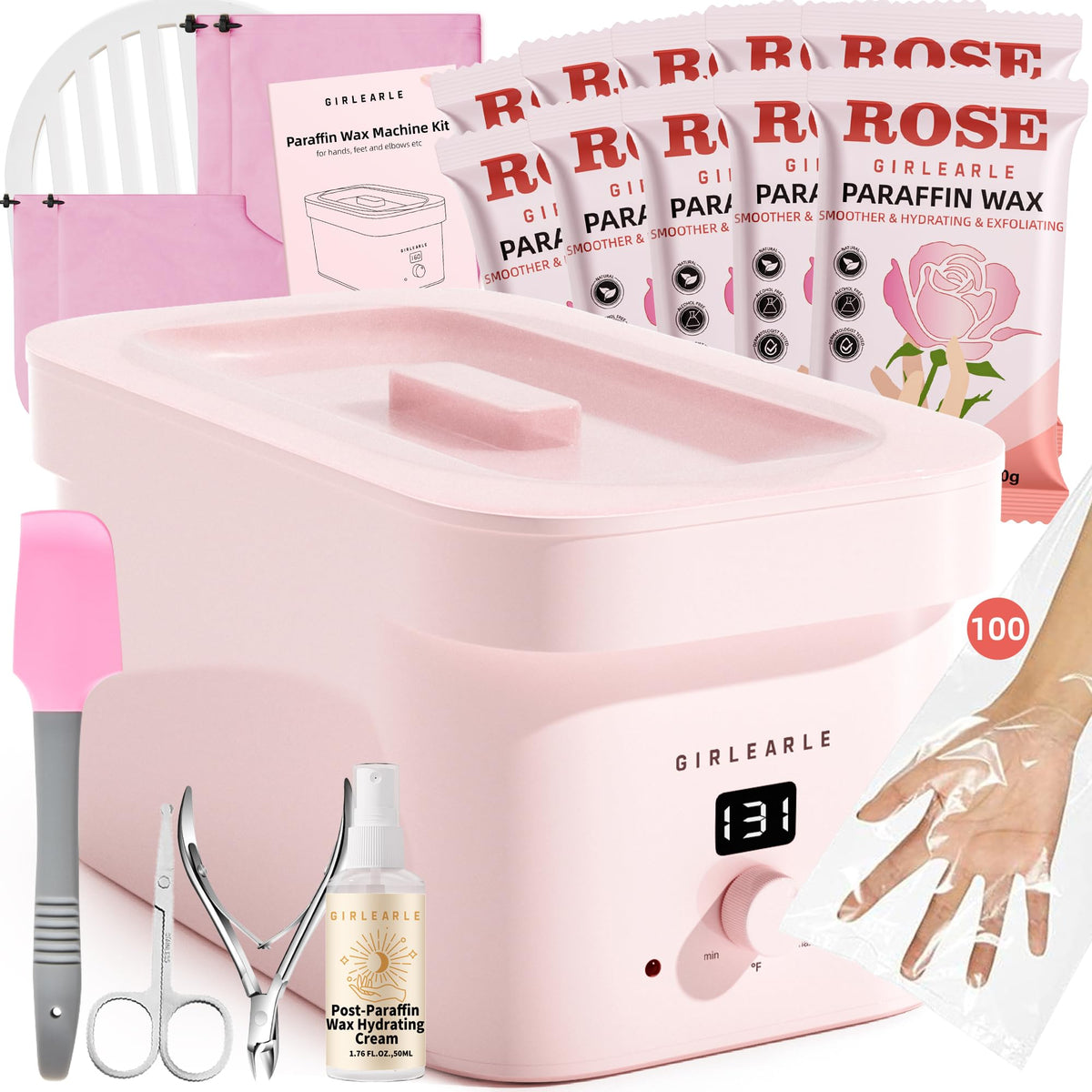GIRLEARLE paraffin wax machine 7000ml tank enables at-home spa treatments.