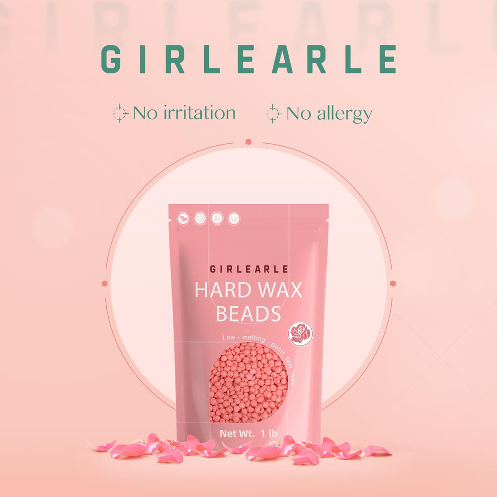 GIRLEARLE rose oil close-up highlighting gentle formula for sensitive-skin waxing.