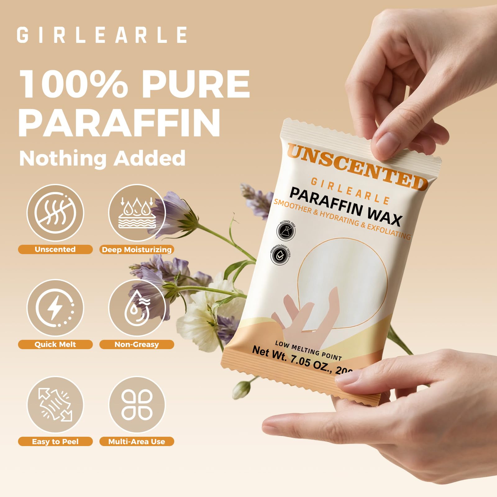 GIRLEARLE unscented formula closeup for fragrance-free spa use