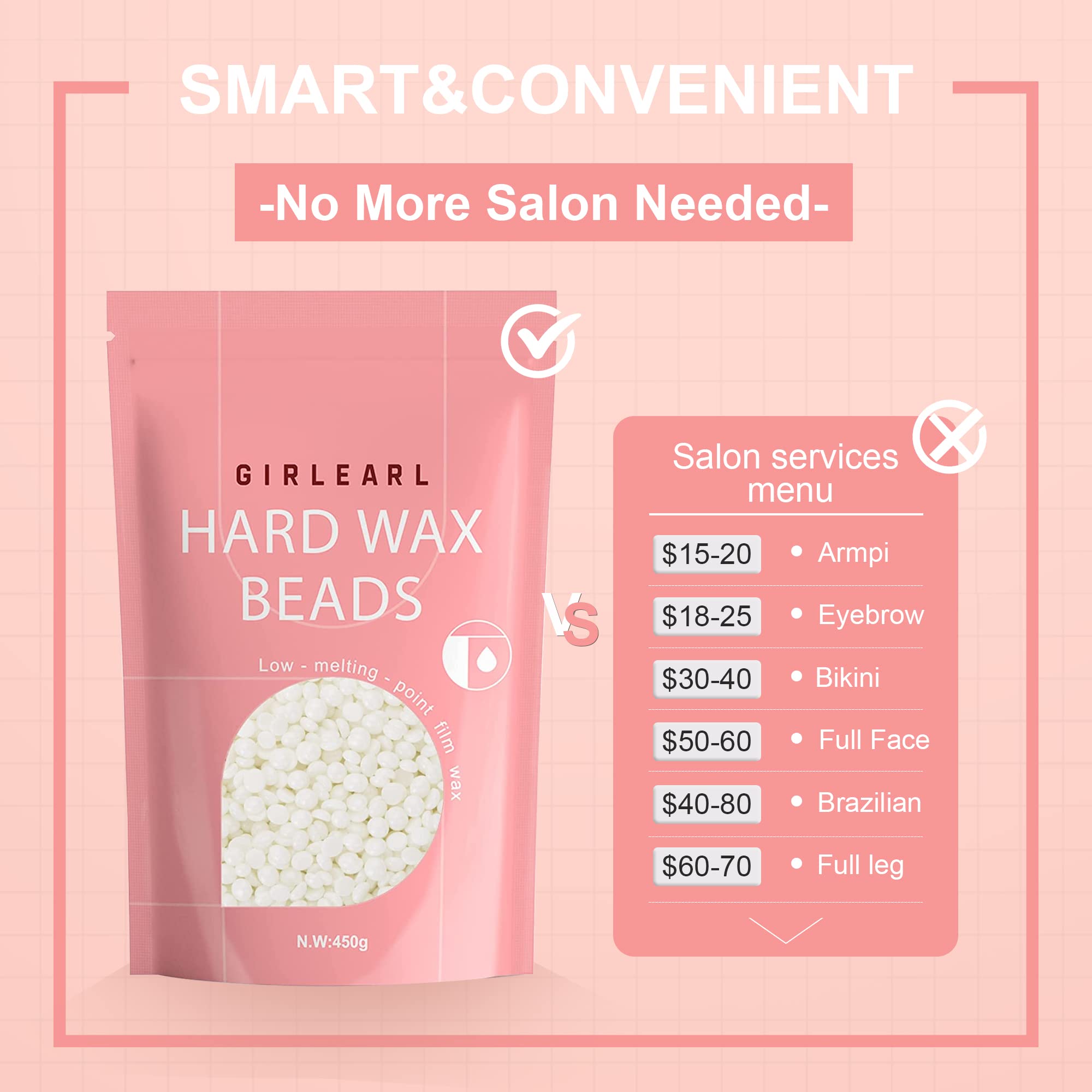 GIRLEARLE vegan hypoallergenic wax beads for sensitive skin