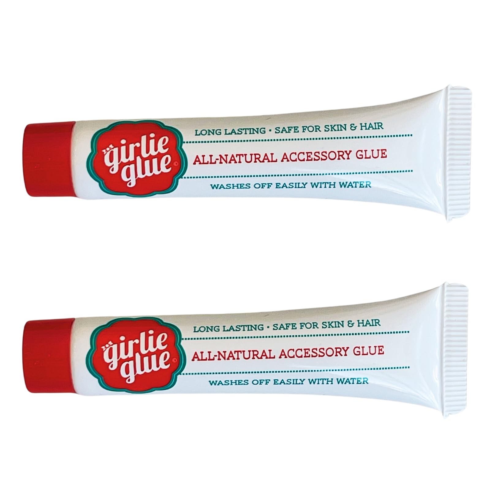 Girlie Glue bottle close-up for easy, temporary adornments on hair