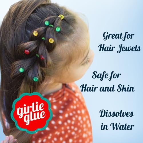 Girlie Glue applied to skin for temporary adornment without irritation