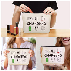 Girlly Charger Makeup Bag waterproof material protects contents while traveling.