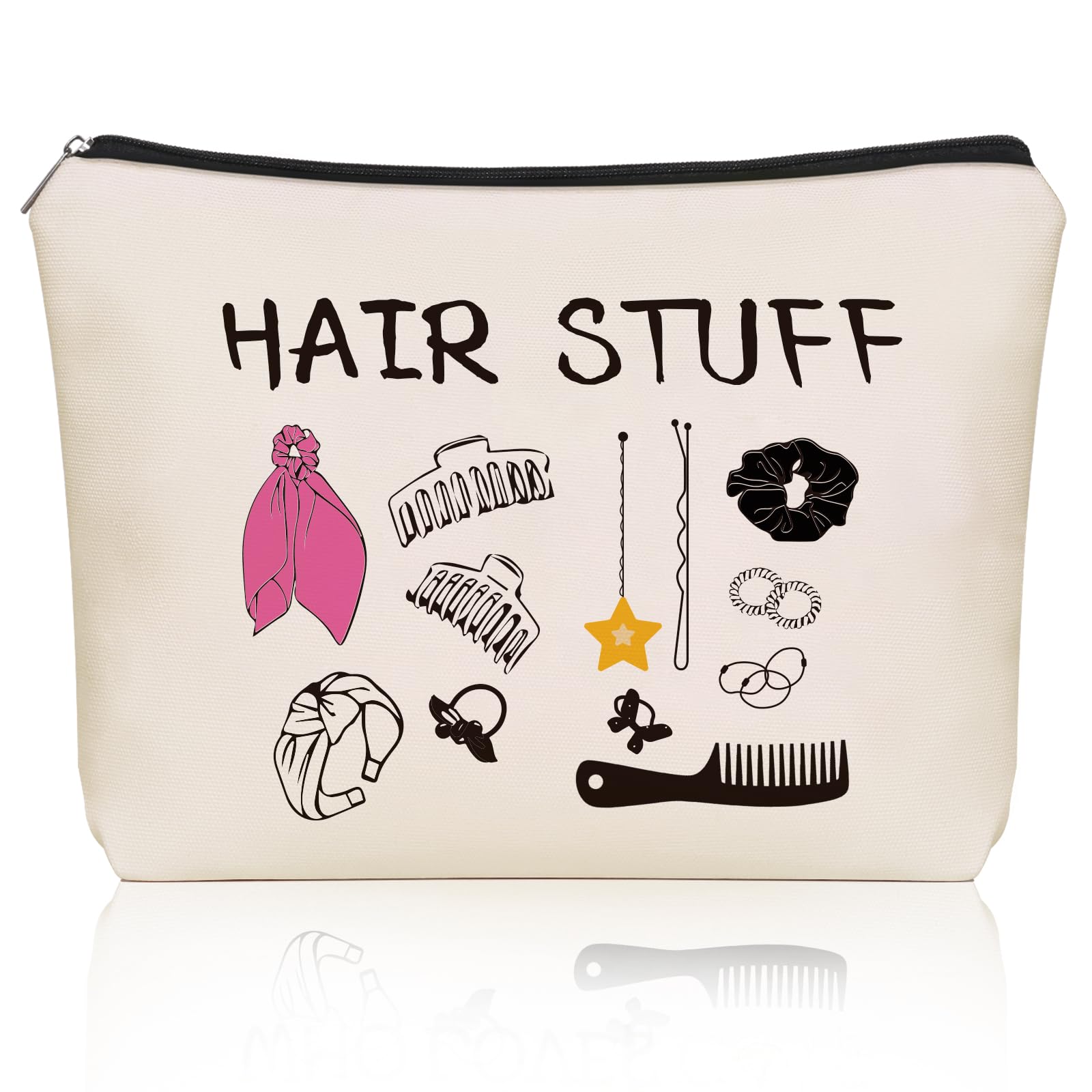 Girlly Hair Stuff makeup bag front view showing compact travel-friendly design