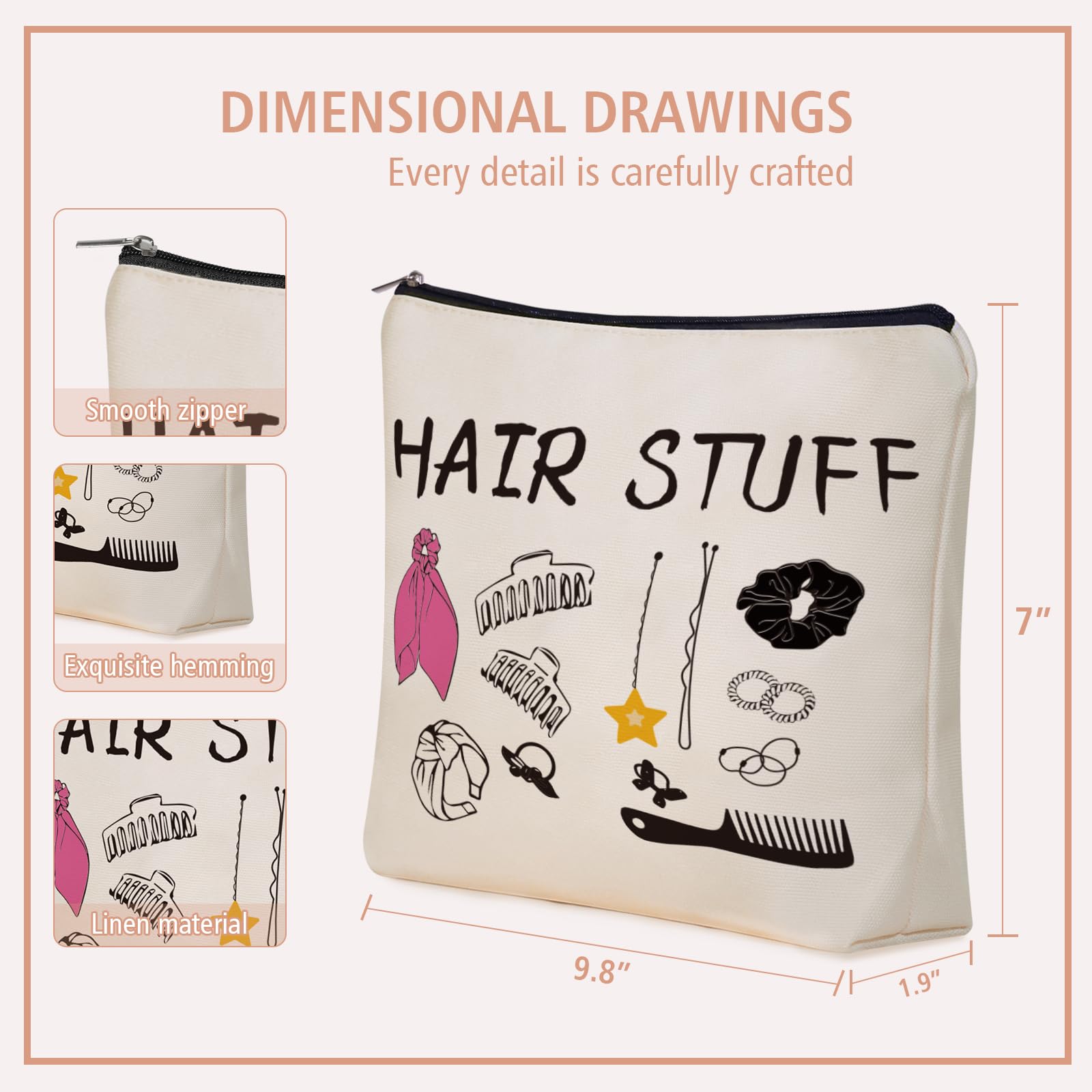 Girlly Hair Stuff makeup bag packaging showcases gift-ready style for holidays or birthdays