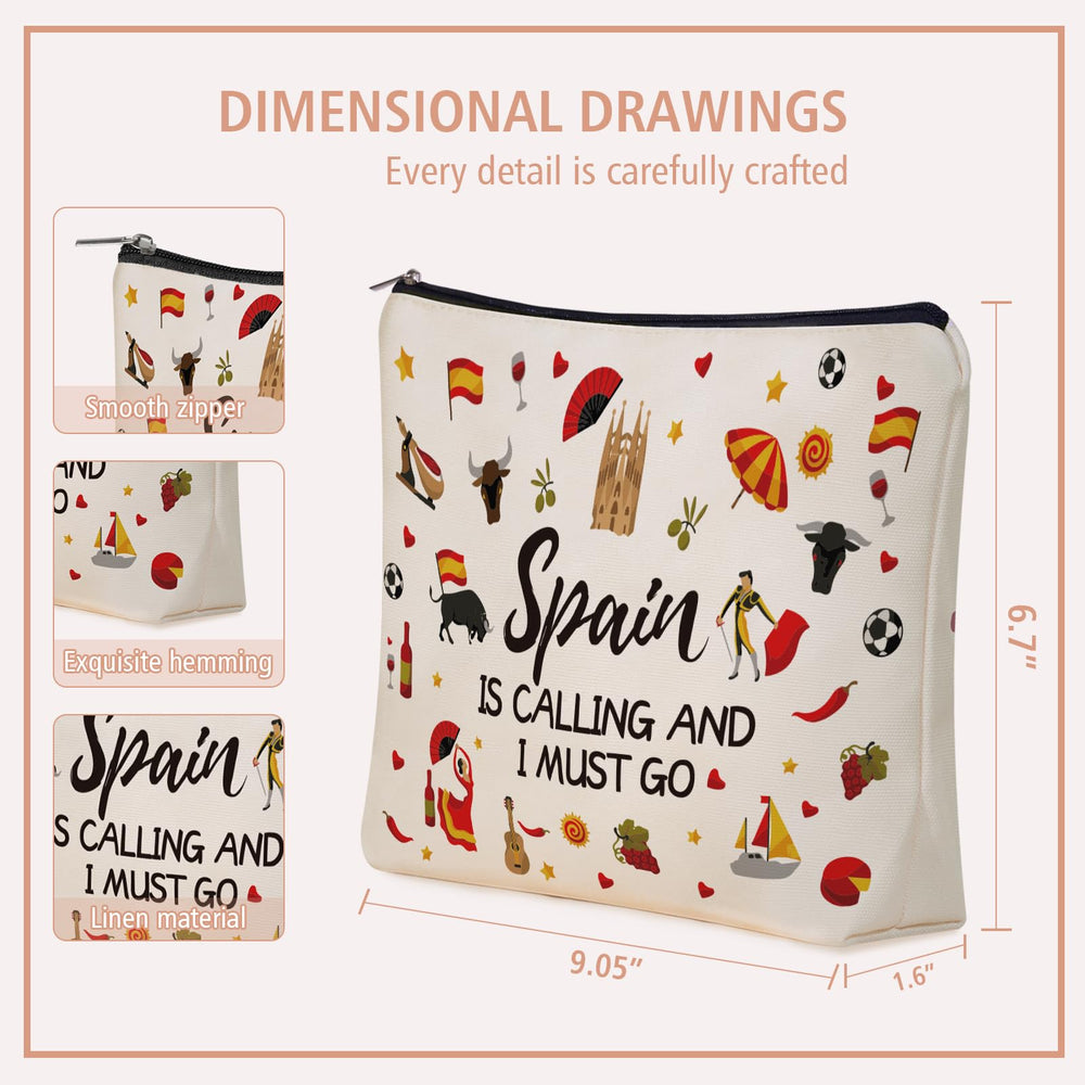 Interior space of Girlly Spain travel makeup bag for cosmetics and small essentials keeps organized
