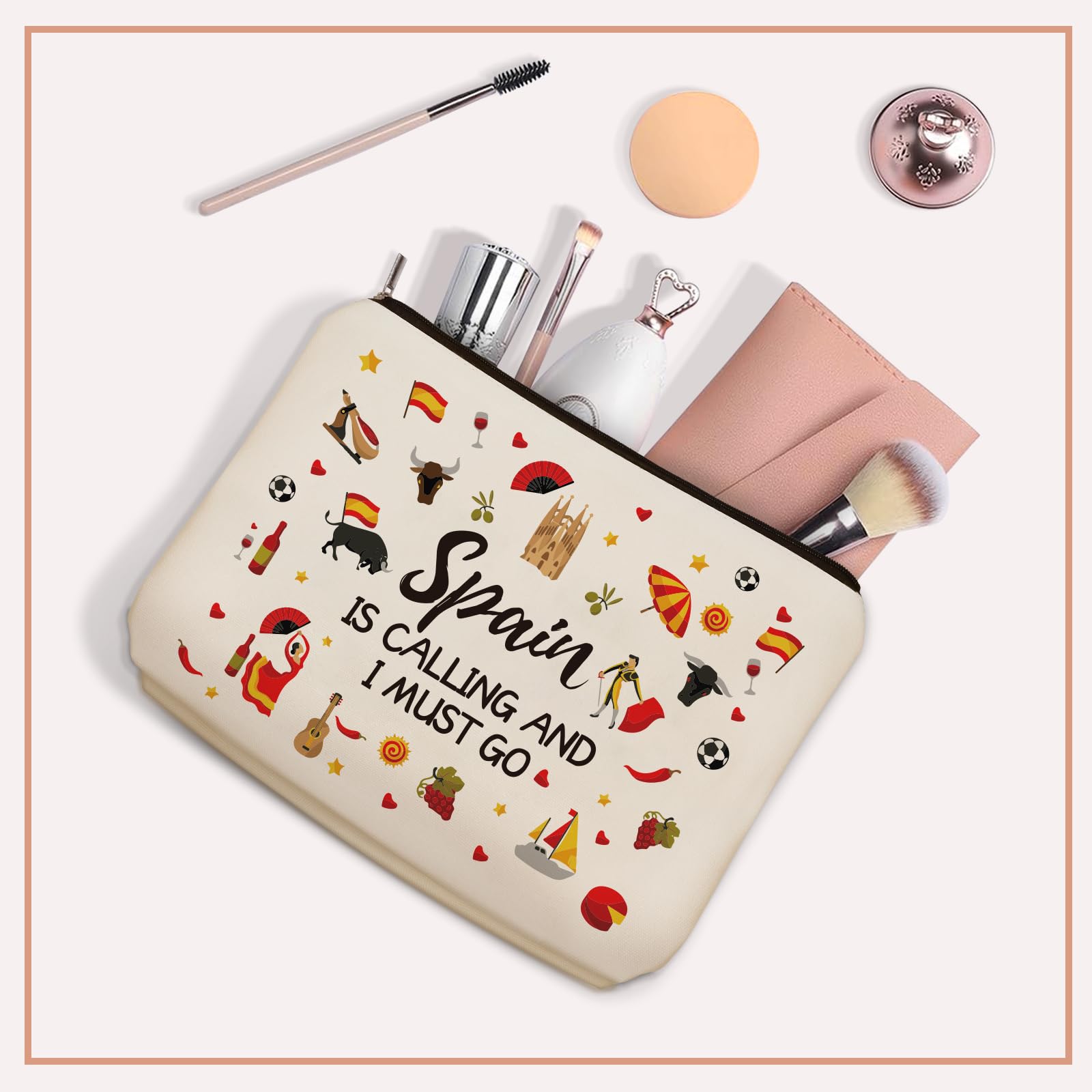 Girlly travel makeup bag waterproof exterior and linen lining ideal for on the go