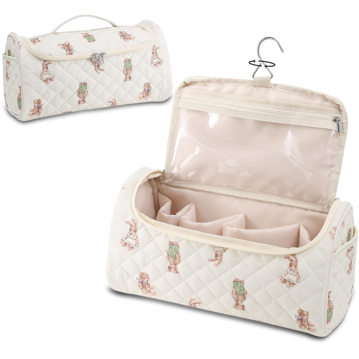 GISMTR quilted travel case with Dyson Airwrap hanging hook keeps tools organized on the go.