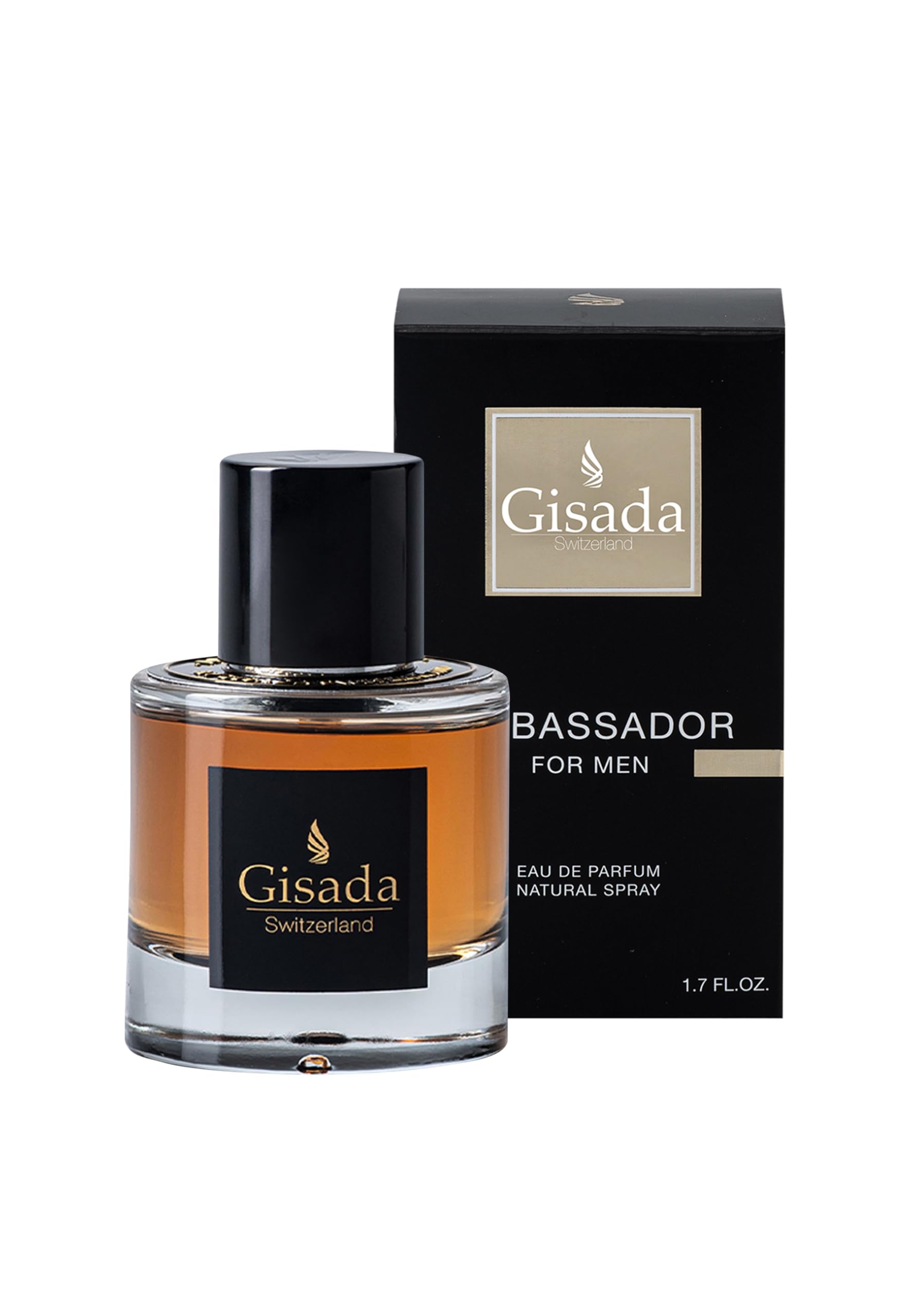 Gisada Ambassador Men box open view and bottle presentation.