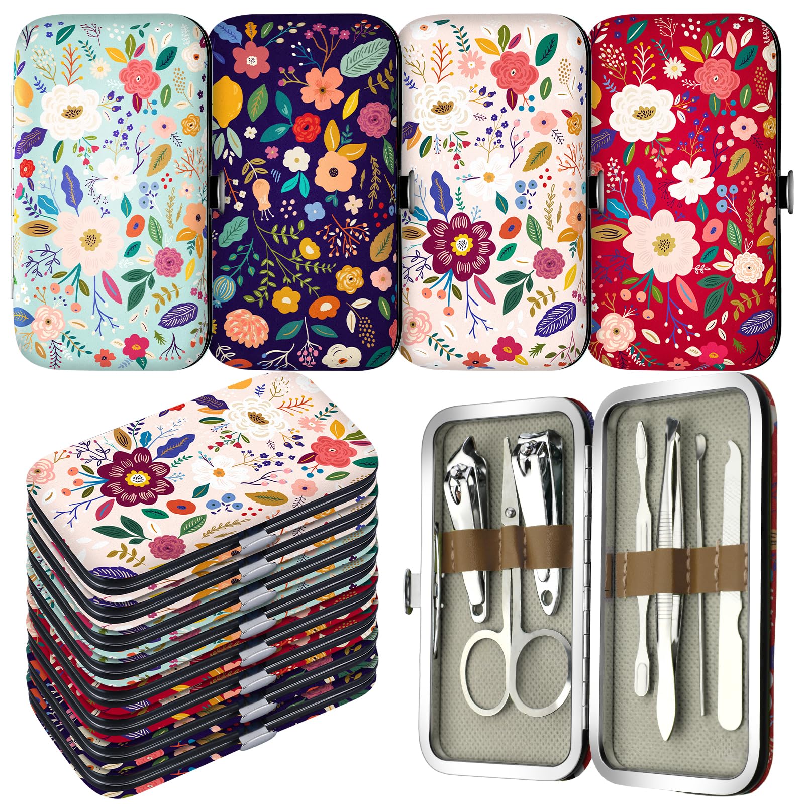 Gisafai 12-set nail care kit case shown in compact travel-ready design