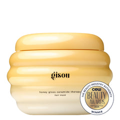 Gisou Honey Gloss Ceramide Therapy Mask jar with creamy content for deep conditioning