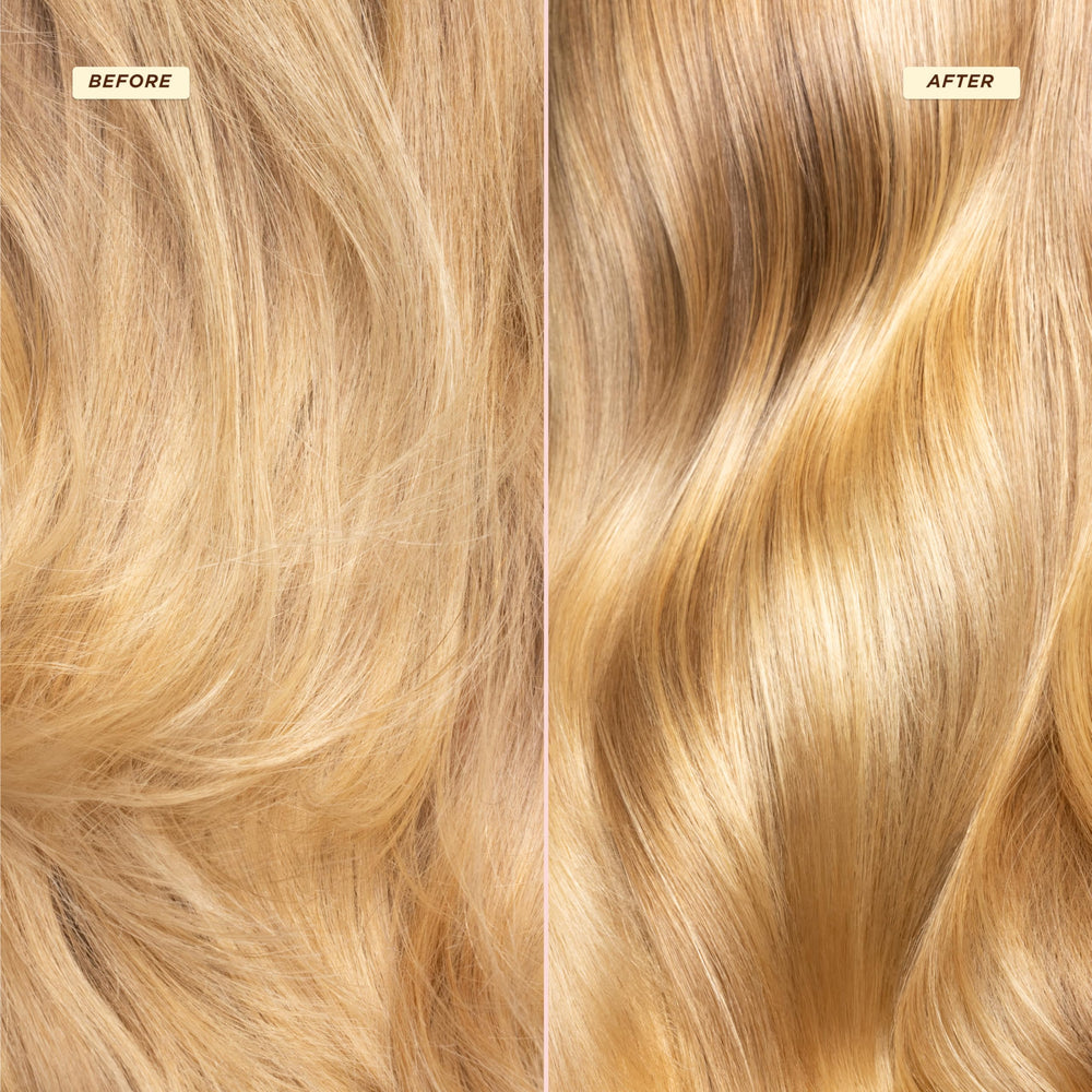 Gisou Honey Gloss Ceramide Therapy Mask after use revealing smooth glossy hair