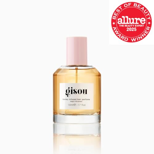 Gisou Honey Infused Hair Perfume mist-diffuser for quick refresh.
