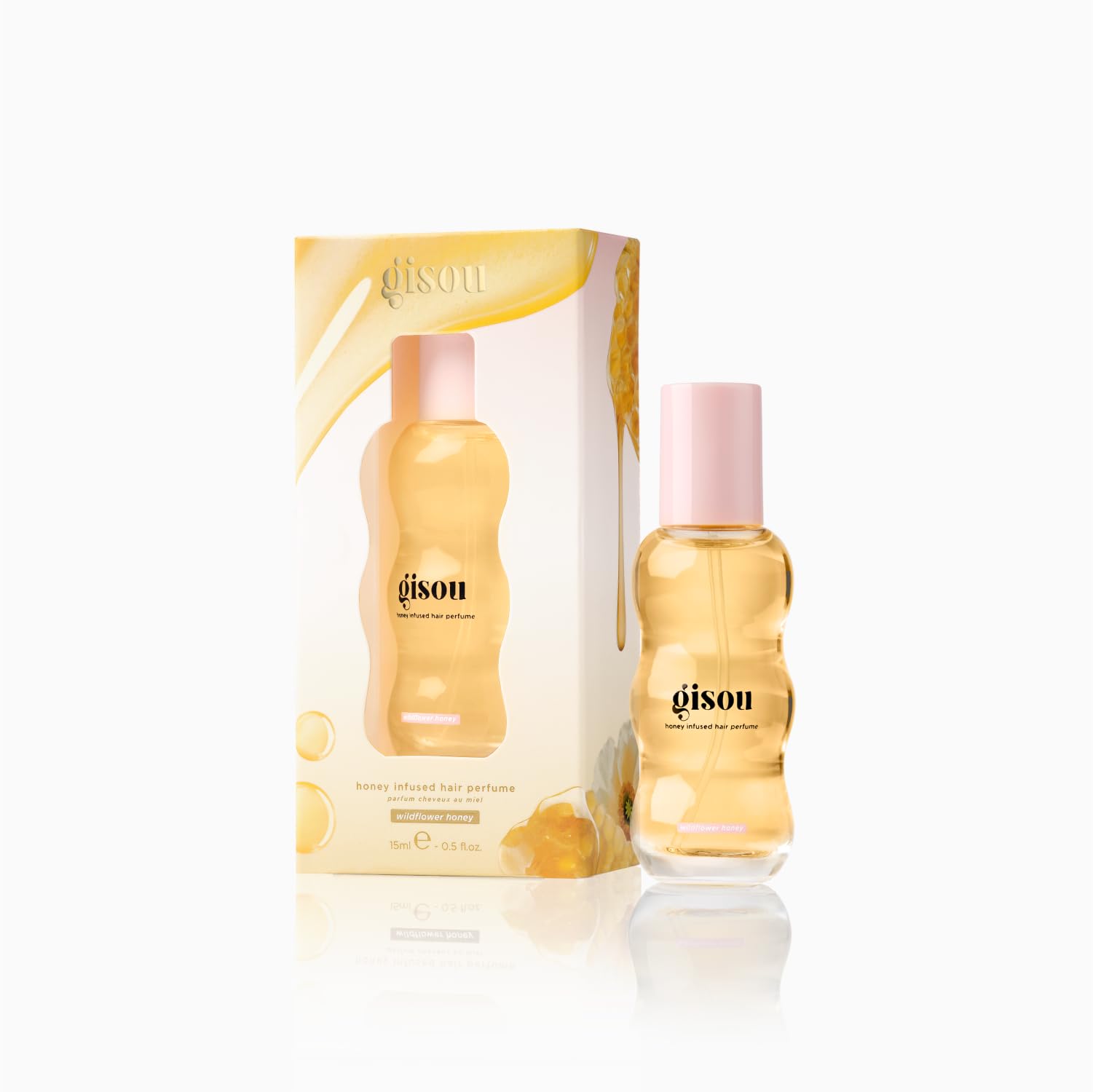 Gisou Honey Infused Hair Perfume travel size bottle ideal for on-the-go scent.