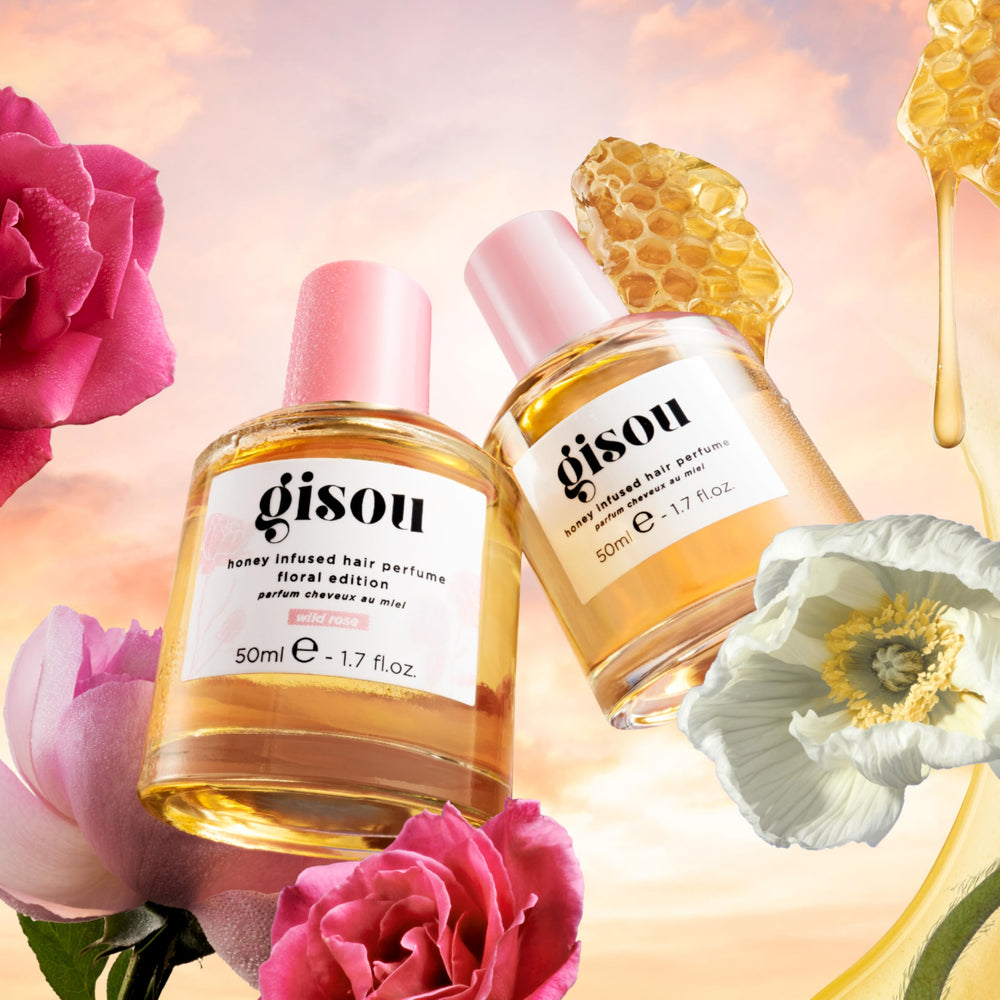 Gisou Wildflower Honey scent for sunny, uplifting aroma.