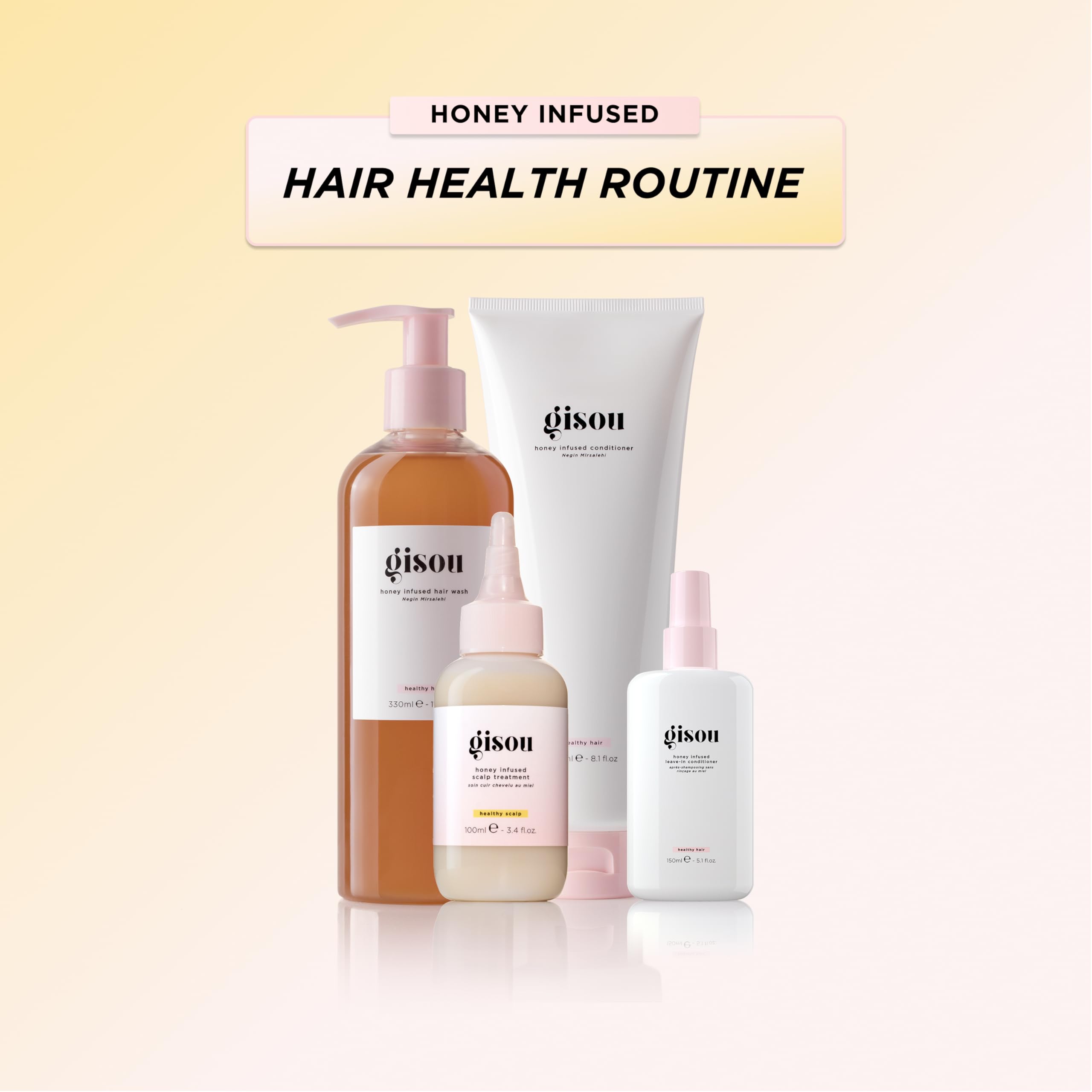 Gisou packaging highlights bee-centric, clean beauty values.