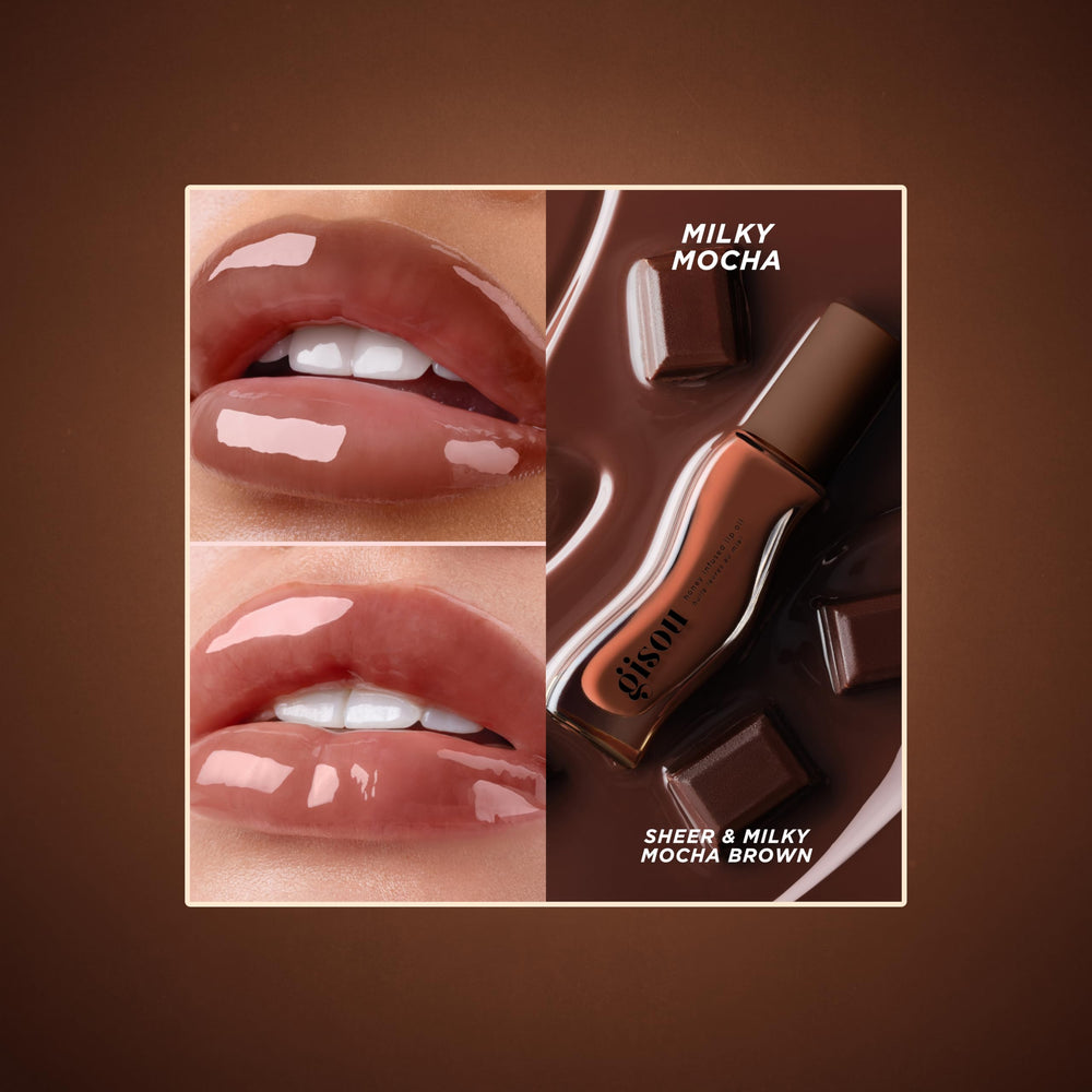 Gisou lip oil application glide for smooth non-sticky gloss and comfortable lips